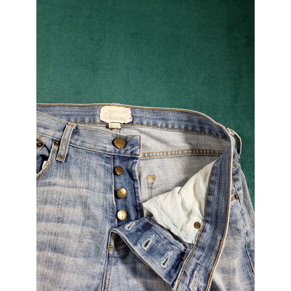 Free People Jeans Size 28 Womens Blue Pants Stretch Denim Fray Hem Ankle - Picture 5 of 13